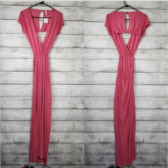 NWT Free People Hot Pink Boho Summer Maxi Dress - Picture 2 of 5